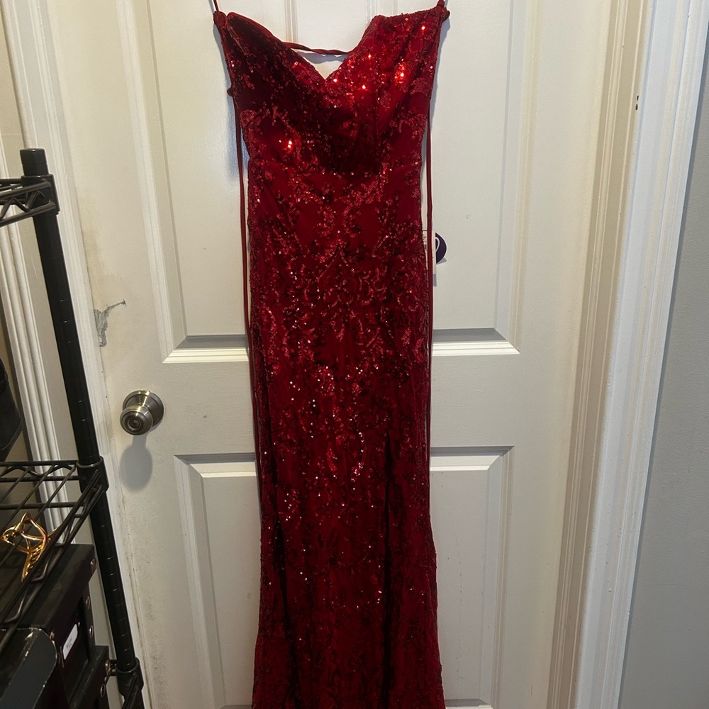 Windsor Red Sequin Prom Dress